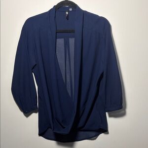 Kut From the Kloth Surplice Blouse Navy S